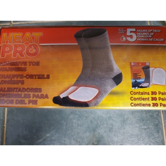 Heat Pro Adhesive Toe Warmers NEW 30 Pairs / Box 5 Hours Of Heat - Picture 2 of 5